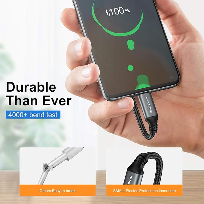 USB to USB C Cable 3FT 5 Pack, Type C Fast Charger Cord | 3A braided USB A to C charging cords for iPhone 17 16 15, car, office, Samsung Galaxy, LG and Type C devices.(Grey) - Image 2