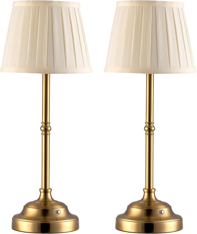 KDG Gold Cordless LED Table Lamps Set of 2, Beige Fabric Shade Desk Lamps | Portable 4000mAh Rechargeable Battery Powered, Dimmable Lighting for Dining Room, Bedroom, Bedside, Night Light, Balcony - Image 9