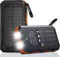 Durecopow Solar Charger Power Bank 20,000mAh, Portable Charger, 4 Cables 3 Ports Fast Charging External Battery Pack with USB C for Cell Phones, Solar Panel Charger with Dual Flashlight for Camping by Durecopow