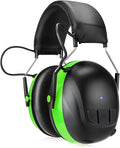 Kalence Bluetooth 5.4 Hearing Protection with 120H Working Time, 30dB Safety Earmuffs, Rechargeable Bluetooth Work Headphones, Ear Protection for Mowing, Workshops, Construction, Snowblowing, Green by Kalence