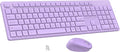LeadsaiL Purple Wireless Keyboard and Mouse Combo, Full-Sized Ergonomic Computer Keyboard, 2.4GHz USB Cordless Keyboard Silent Mouse Set, 12 FN Shortcuts for Windows MacOS Laptop Computer by LeadsaiL