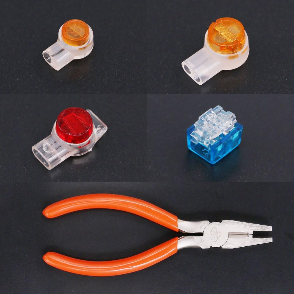 Hilitchi 200-Pcs Data Phone Wire Butt Splice 2/3 Ports UY/UR/UB Crimp Terminal Connectors Assortment Kit - with Connector Crimping Pliers - Image 2