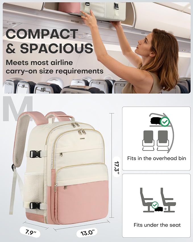HOTOR Travel Backpack Women Flight Approved Carry on Bag | 15.6inch Laptop Computer Bag Flight Approved Personal Item Travel Bag for Work, Business, College - Image 2