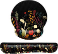 Dapesuom Keyboard Wrist Rest and Mouse Pad with Wrist Support, Cute Memory Foam Cushion for Keyboard and Mouse Set, Desktop Pad Rests with Non Slip Base for Easy Typing & Pain Relief, Floral Cartoon by Unknown