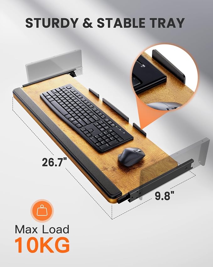 ErGear Electric Standing Desk with Keyboard Tray, 55x28 Inches Adjustable Height Sit Stand Up Desk, Home Office Desk Computer Workstation,Vintage Brown - Image 3