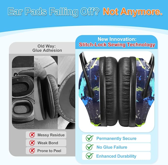 ZOHAN Kids Ear Protection 2 Pack, Hearing Protection Safety Ear Muffs for Children Have Sensory Issues, Adjustable Noise Reduction Earmuffs for Concerts, Fireworks, Air Shows(Rap&Unicorn) - Image 2