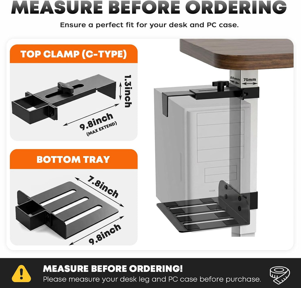 Under Desk PC Mount, PC Holder for Standing Desk - Image 2