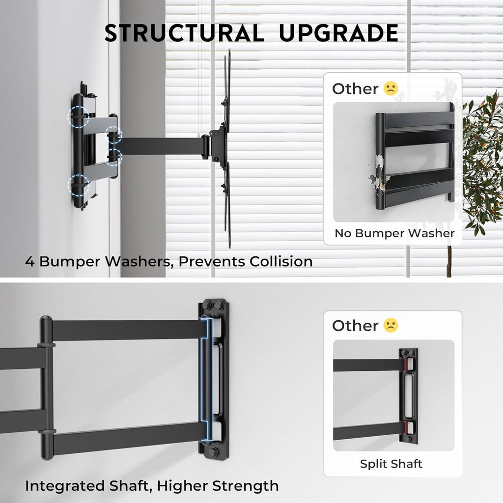BONTEC Long Arm TV Wall Mount, Full Motion, 37.4" Extension for 26–65" TVs - Image 7