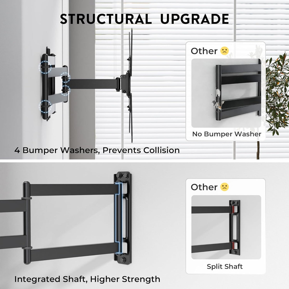BONTEC Long Arm TV Wall Mount, Full Motion, 37.4" Extension for 26–65" TVs - Image 7