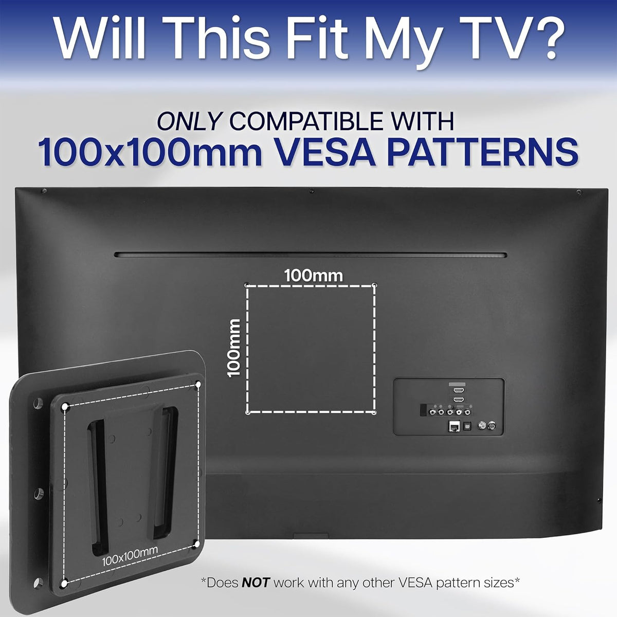 VIVO Black RV TV Mount with Arm for VESA 100x100mm, Mount-VWRV3 - Image 7