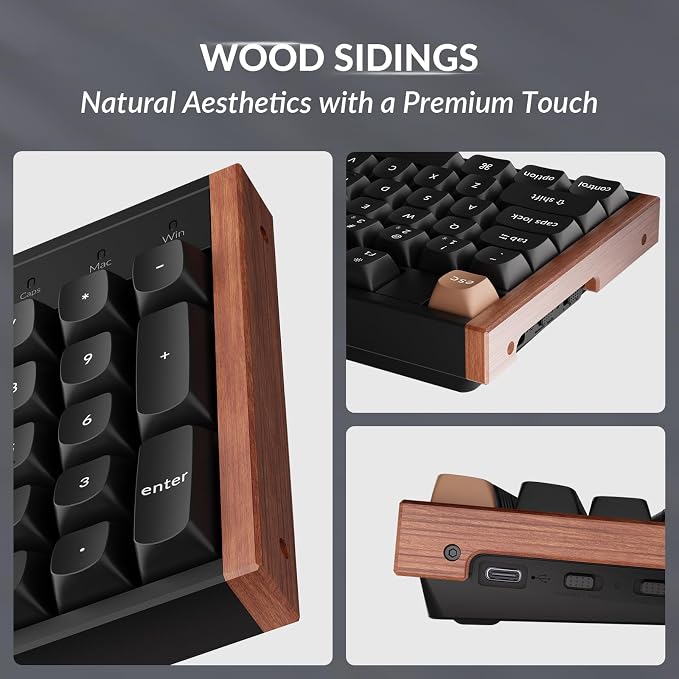 Keychron K10 HE Full-Size Hall Effect Keyboard Wireless, Rapid Trigger | Hot-Swappable Magnetic Switches Adjustable Actuation 2.4 GHz Bluetooth USB-C PBT Keycaps QMK Custom RGB Aluminum Wood Frame - Image 7