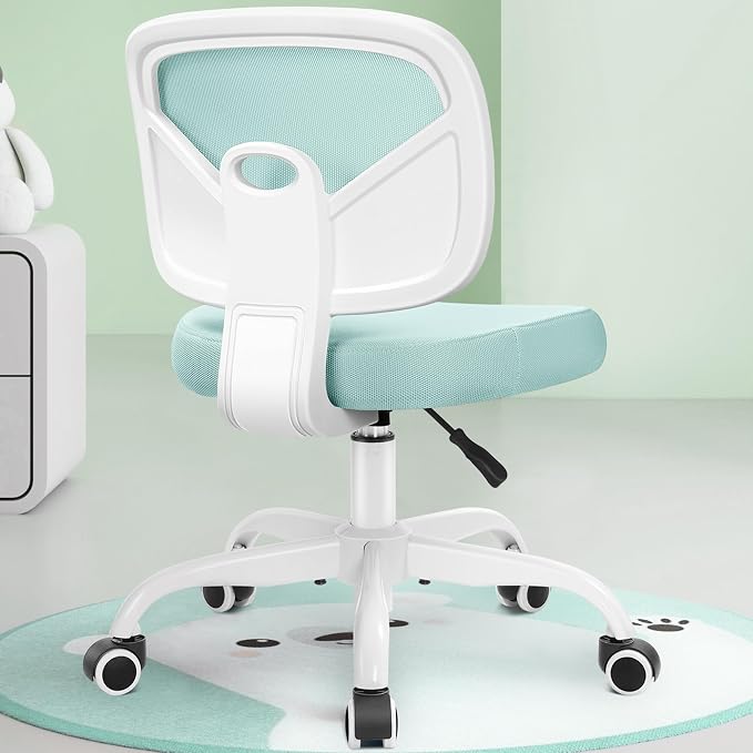 Kids Desk Chair, Pink Study Chair for Boys Girls with Height Adjustable, Swivel Mesh Task Student Chairs for 4-12, Growing Teen Office Chair for Home/School/Office (Light Teal) by Primy