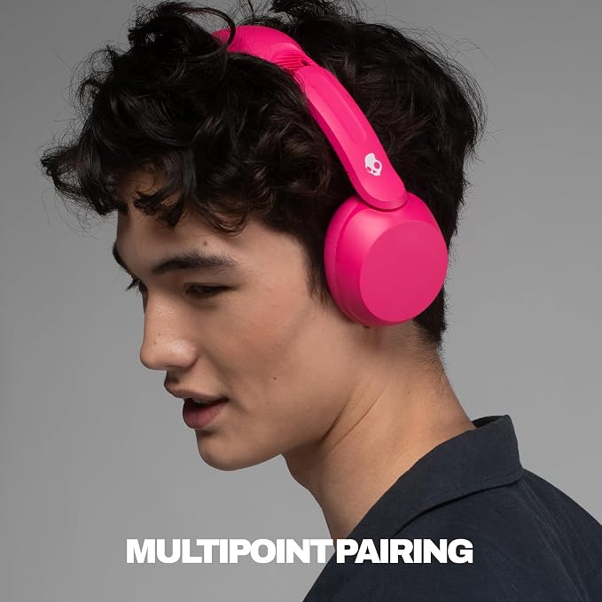 Skullcandy Icon 180 Wireless On-Ear Bluetooth Headphones - Crazy Pink | 50 Hours Battery, Lightweight and Travel Ready, Secure Fit, Sweat and Water Resistant, Microphone iPhone Android, Foldable - Image 4