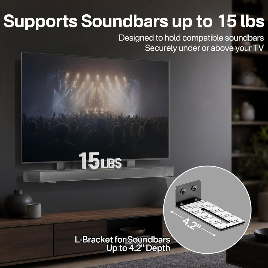 Soundbar TV Mount for Samsung, LG, Sony&Vizio Soundbar for 200mm-600mm VESA - Image 3