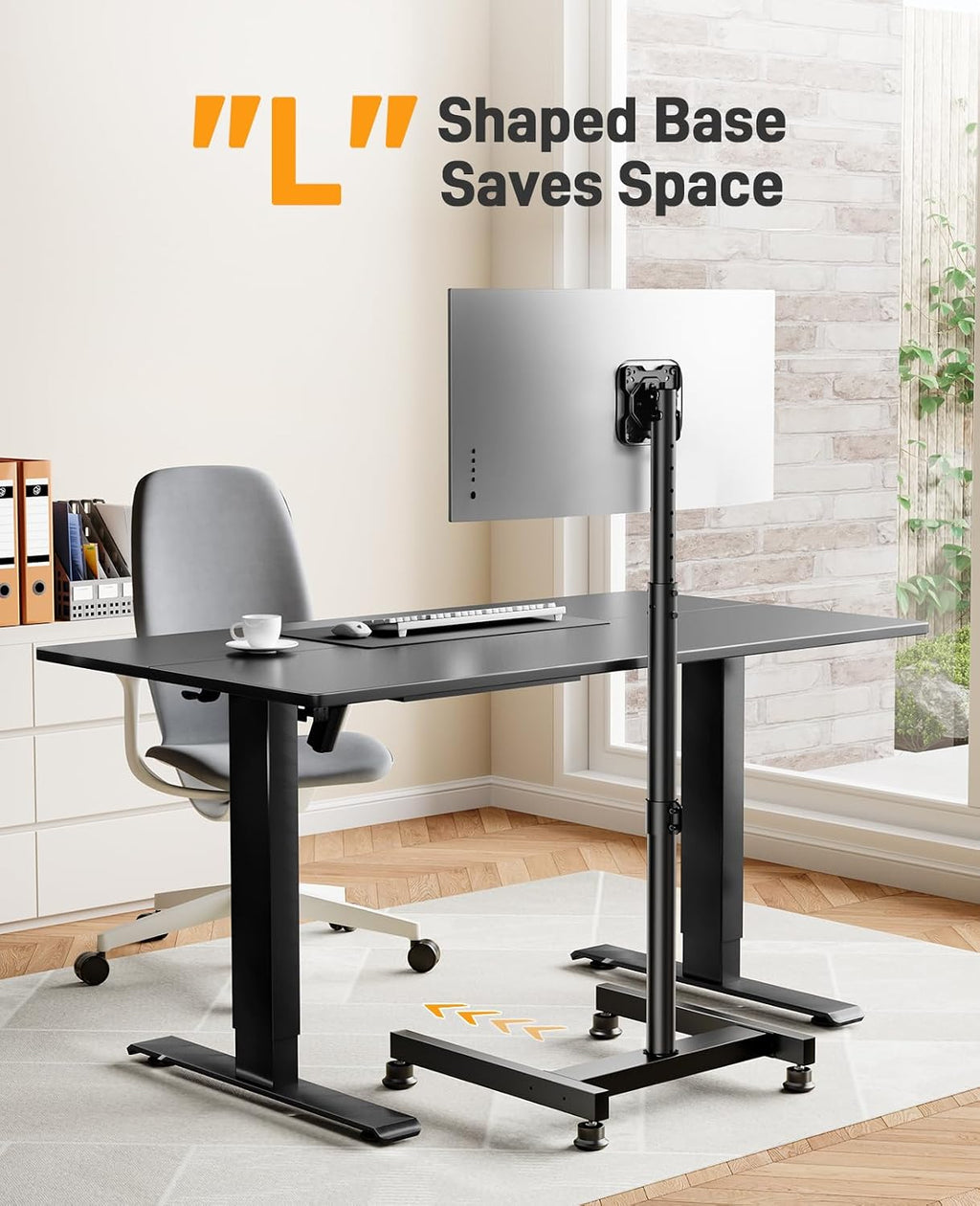 Perlegear Floor TV Stand with Mount for 26-50 inch TVs up to 55 lbs, TV Floor Stand with Rotation, Tilt, Level, Height Adjustable TV Stand for Bedroom/Living Room, Max VESA 300x300mm, PGFS12 - Image 6