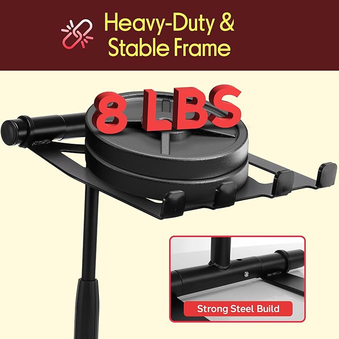 Pyle Portable Folding Laptop Stand - Standing Table with Adjustable Angle, Foldable Height and Four Prong Anti-Slip Tray for iPad, Tablet, DJ Mixer, Workstation, Gaming and Home Use - PLPTS55 - Image 5