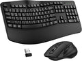 Wireless Keyboard and Mouse Combo, 2.4G Ergonomic Wave Keys(Black) | Full Size Wave Keyboard with Wrist Rest, 3-Level DPI Adjustable Ergonomic Mouse for Windows and Mac OS Desktop/Laptop/PC by Unknown