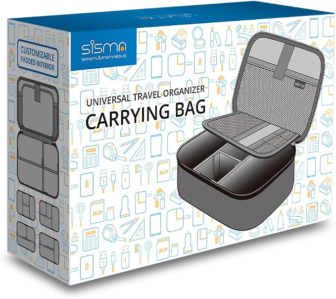Travel Electronics Organizer Small Carrying Case for Cables Phone Chargers USB Plugs Power Cords Earbuds Adapter Tech Accessories Pouch -Grey - Image 6