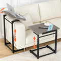 Tv Tray Table, 8-Level Adjustable Height Couch Side Table，90° Tilt Angle Adjustments C-Shaped End Table, with Phone & Tablet Slot Computer Desk for Sofa, Bed, Chair, Living Room（Lvory Gray） by Dataroad+Selead