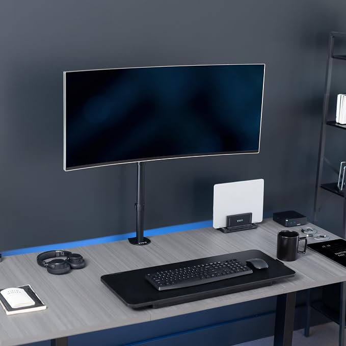 VIVO Single Monitor Desk Mount, Extra Tall Fully Adjustable Stand for 1 LCD Screen up to 32 inches, Ultra Wide Screens up to 38 inches, 22 lbs Capacity, STAND-V001T - Image 6