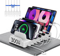 Lcssio 300W Charging Station for Multiple Devices, 8 Port Fast Charger | Fast Charging, Safety Certified, Compact Design, Organized Charging, Multiple Devices at Once, With 6 Cables by LcssioChargeFaster