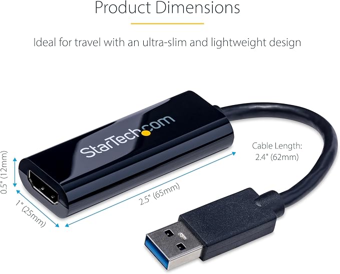 StarTech USB-A 3.0 to HDMI Converter, 1080p60, Windows Driver Required, TAA | USB 5Gbps, Single monitor, 2ch audio, Full HD, Windows X86/X64/ARM only, No macOS ChromeOS or Linux - Image 6