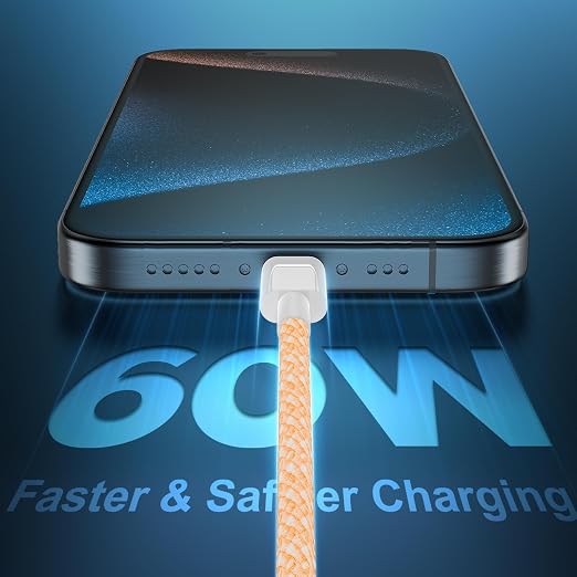 USB C to USB C Cable 6FT+10FT 2Pack 60W iPhone 17 16 15 Charger Cord Long Type C to C Cable Fast Charging for Apple iPhone 17 16 15/Pro/Pro Max/Plus/iPad Pro Air/MacBook/Air/Mini/Samsung Galaxy-Orange - Image 2