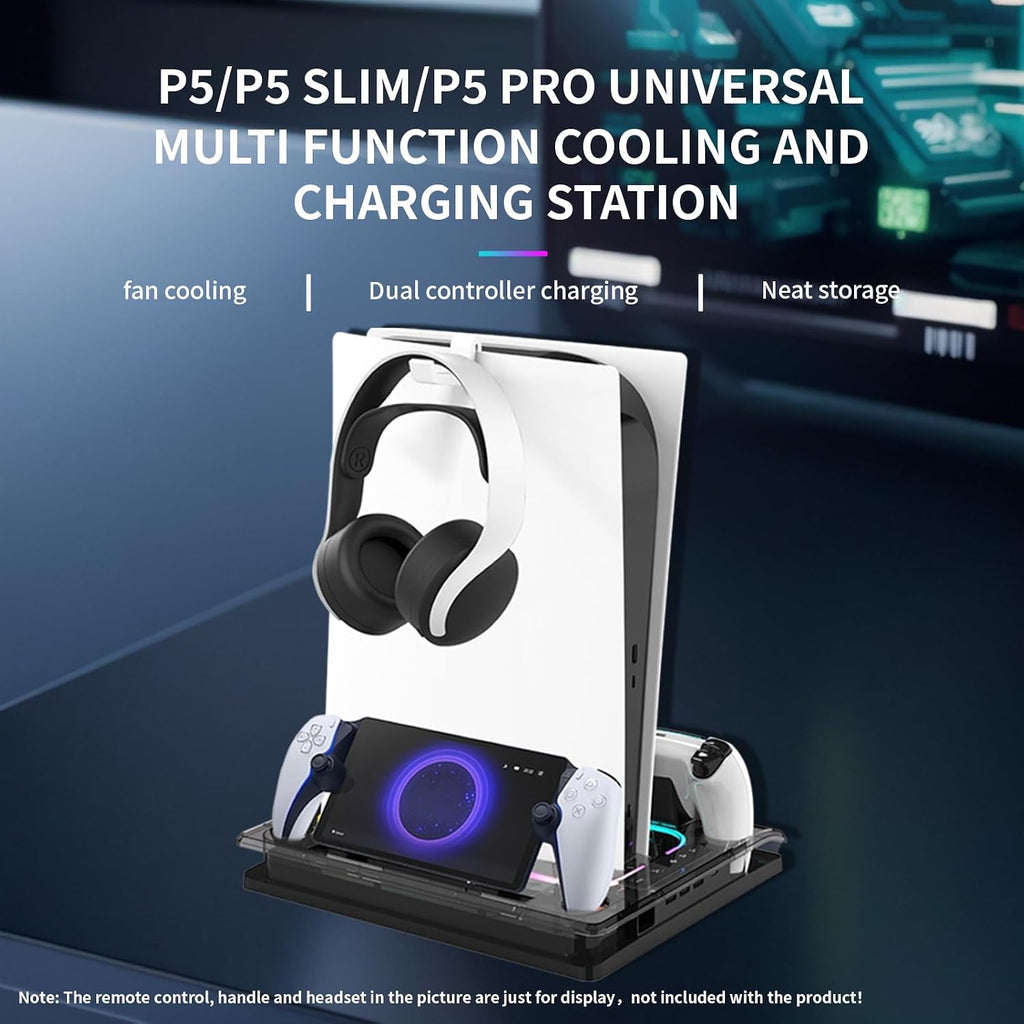 GAMINJA for Ps5 Cooling Station with Ps Portal Charger for Ps5/Slim/Pro - Image 9