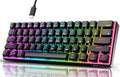 RK ROYAL KLUDGE RK61 Wired 60% Mechanical Gaming Keyboard Programmable QMK/VIA RGB Backlit 61 Keys Ultra-Compact Hot Swappable Red Switch Black by RKROYALKLUDGE