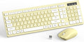 Wireless Keyboard and Mouse Combo Silent for Office and Home(Canary Yellow) | 2.4G Full Size Silent Cordless Keyboard with Tilt Legs,3-Level DPI Quiet Mouse,for Windows/Mac OS/Desktop/Laptop/PC by RECCAZR