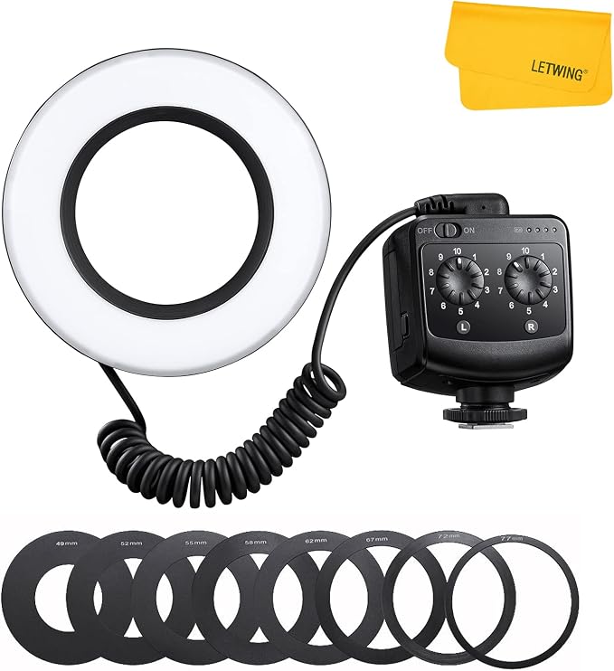 Godox Ring 72 Macro LED Ring Light with 8 Lens Adapter Rings for Canon Nikon Pentax Olympus DSLR Cameras by GODOX