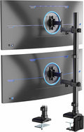 VIVO Dual Vertically Stacked Ultra-Wide Monitor Desk Mount with Extension Arms, Extra Tall Heavy Duty Adjustable Stand for 2 Ultrawide Screens up to 43 inches, 50 lbs Capacity, Black, STAND-V202T by Unknown