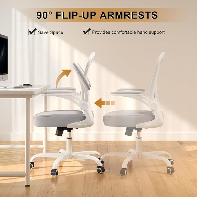 Office Chair|Ergonomic Desk Chairs 330LBS Capacity | Flip-up Armrests,Mesh Computer Chair,High Back,Comfy Work,Adjustable Lumbar Support - Image 3