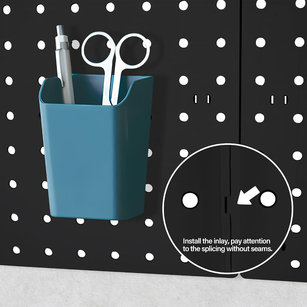 4Pcs Peg Board, Black Pegboard Wall Organizer Panels Wall Mount, ABS Pegboard for Craft Room Garage Kitchen Workshop, ABS Peg Boards Easy Installation - Image 5