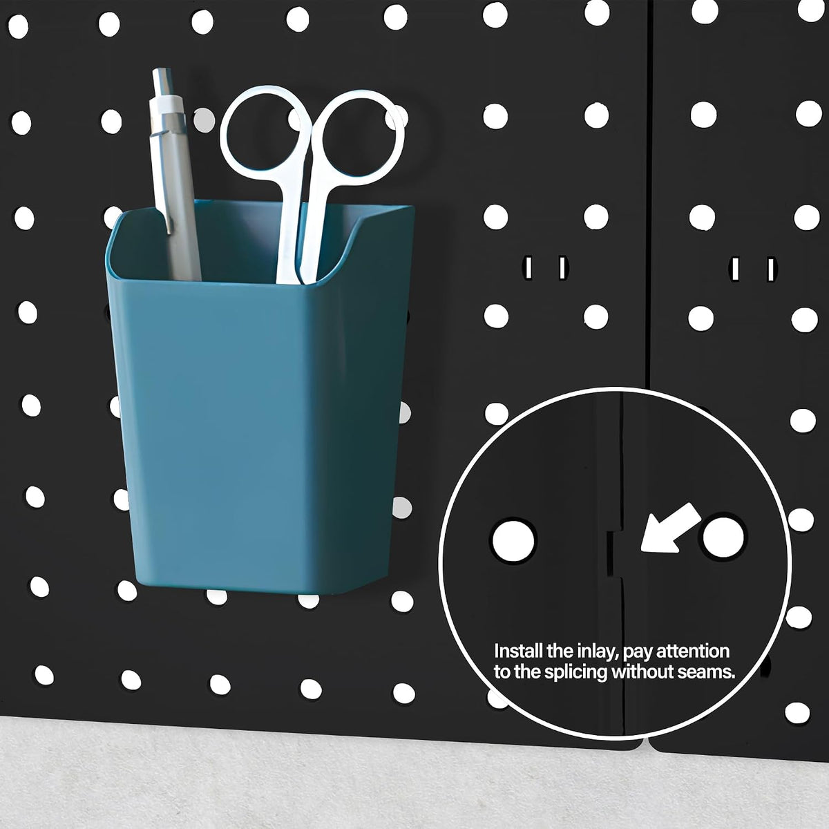 4Pcs Peg Board, Black Pegboard Wall Organizer Panels Wall Mount, ABS Pegboard for Craft Room Garage Kitchen Workshop, ABS Peg Boards Easy Installation - Image 5