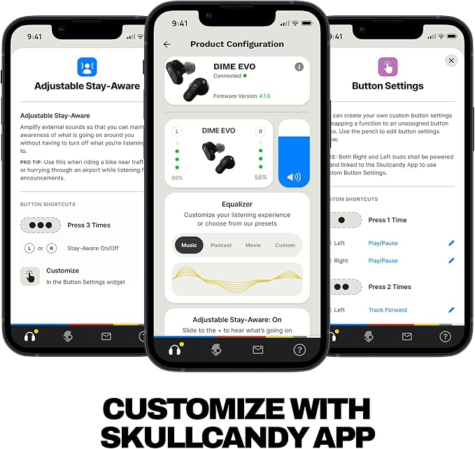 Skullcandy Dime Evo Wireless Earbuds with Clip-Anywhere Case - True Black | In-Ear Fit, Noise Isolating, 36 Hours Battery, Microphone for iPhone Android, Easy Clip-On Design, Travel, Commuting - Image 6