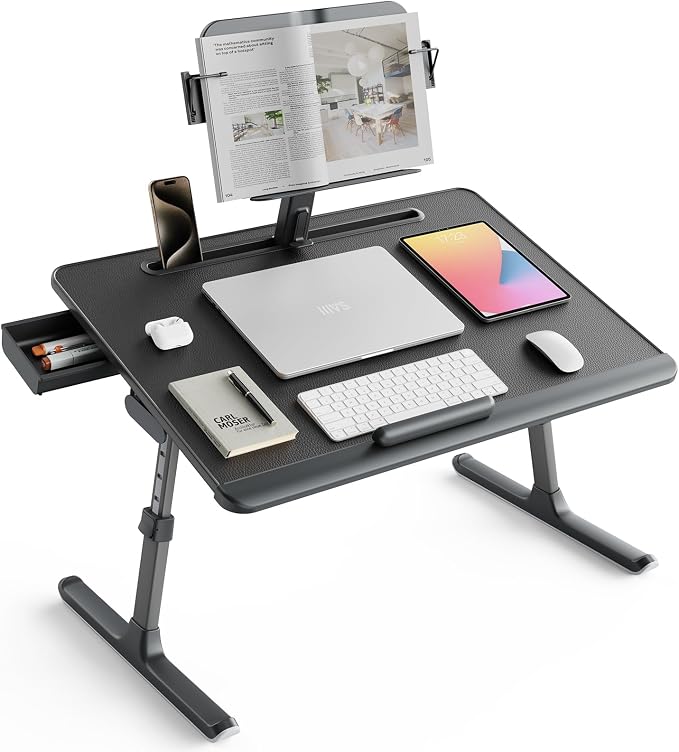 SAIJI Laptop Desk for Bed [XXL Extra Large] with Upgraded Book Stand | Multi-Purpose Lapdesk Bed Tray Desk for Working Writing Reading Drawing Couch Sofa Chair Floor by SAIJI