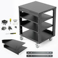 AxcessAbles 12U Open Frame Network Rack with Locking Caster Wheels - 440lb Capacity, 18" Depth | 19-Inch Open Server Rack, Two 2U Shelves, 10-32 Screws & Cage Nut Rails, Cage Nut Tool & Wall Kit by AXA AXCESSABLES