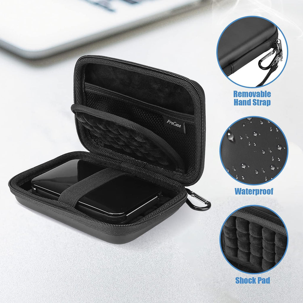 ProCase External Hard Drive Travel Case for 2.5" HDD/SSD -Black - Image 2