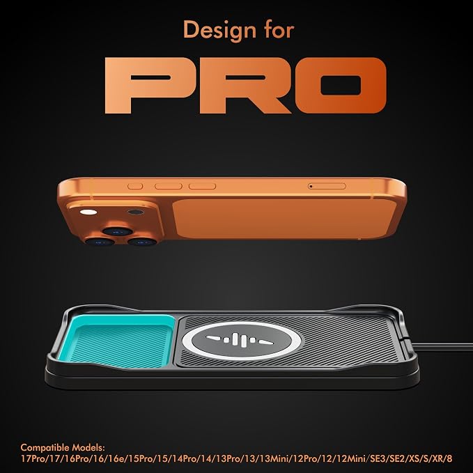 Wireless Car Charger Pad for iPhone 17/16/15/14/13/12 Pro & Samsung, Non Slip Wireless Charging Pad for Car Dashboard Console, USB A Phone Charger for Vehicle Commute Travel, Fits Small Phones - Image 2