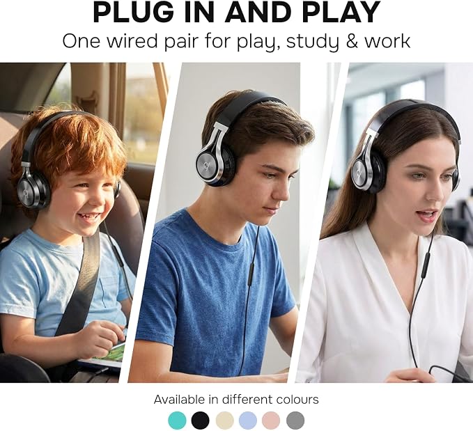 ARTIX CL750 Wired Headphones with Mic — Noise Isolating On-Ear Headphones for Computer and Laptop Wired, Plug in Corded Headphone with Wire (Foldable, Aux Jack 3.5mm) - Image 2