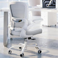 TRALT Ergonomic Office Chair Desk Chair with Adjustable Lumbar Support | Desk Chair Comfy with Flip-up Armrests Ergonomic Chair - Mesh Computer Chairs for Adults, 330lbs, PU Leather (White, 1) by TRALT