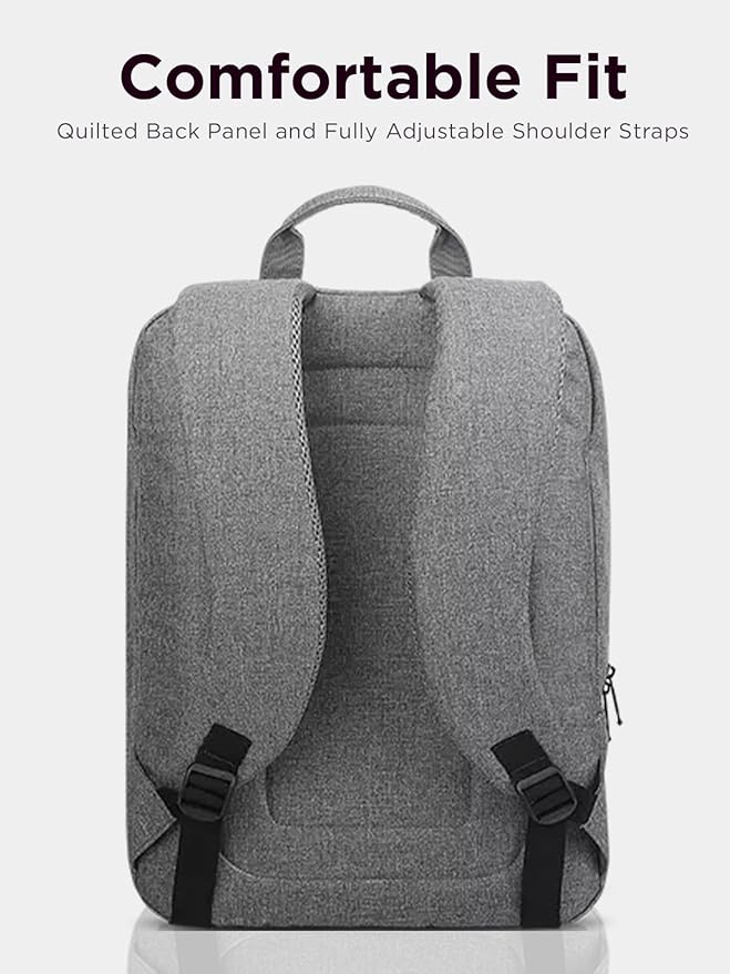 Lenovo Casual Laptop Backpack B210 - 15.6 inch - Padded Laptop/Tablet Compartment - Durable and Water-Repellent Fabric - Lightweight - Grey - Image 3