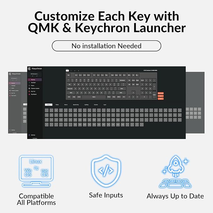 Keychron K10 Full-Size Layout QMK Wireless Mechanical Keyboard, Bluetooth/Wired Hot-Swappable Gaming Keyboard with Keychron Super Brown Switch, RGB Backlight, PBT Keycaps for Mac/Windows-Version 2 - Image 3