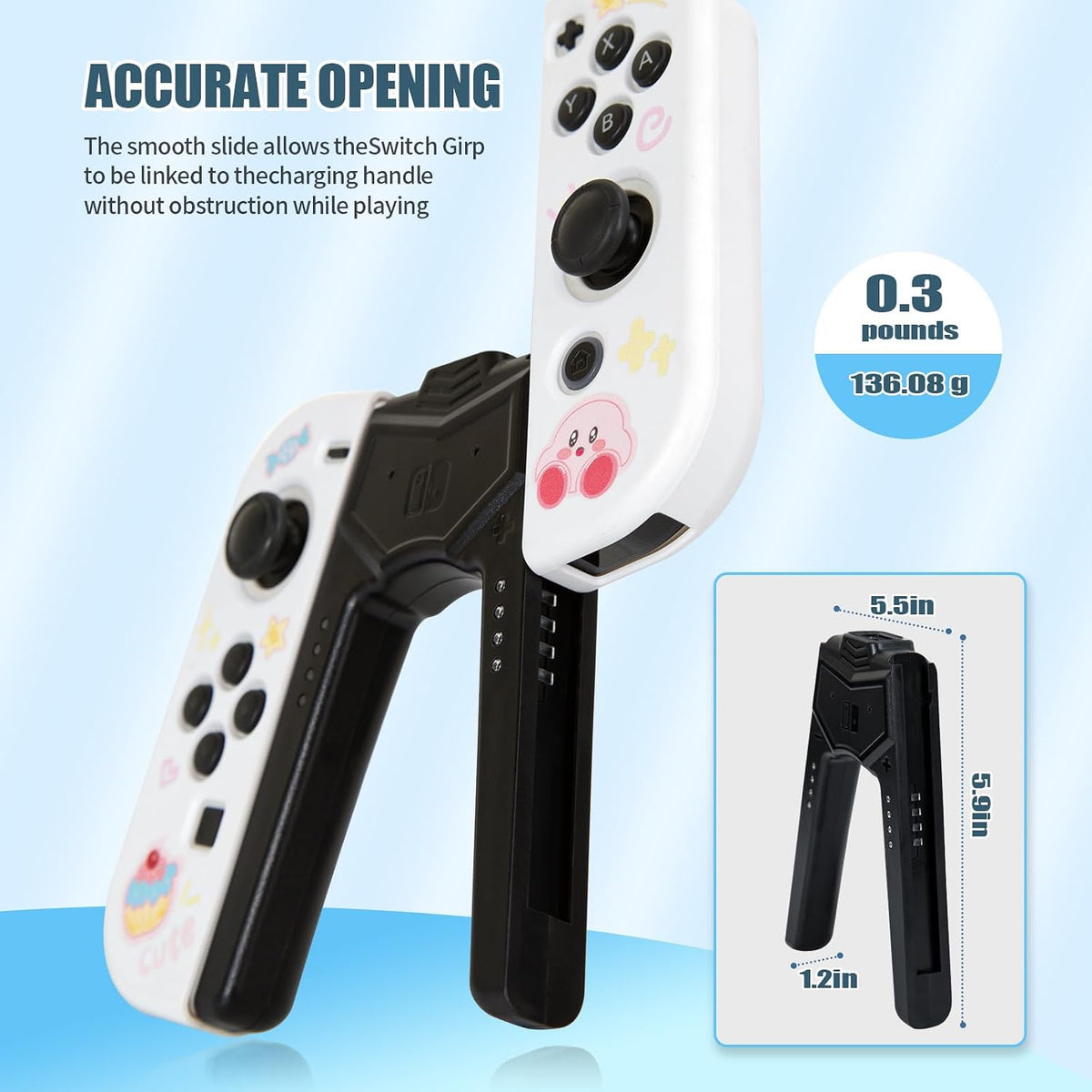 Joy-Con Charging Grip 1PCS for Switch/OLED, 6.6ft USB-C Cable & Dual Charger - Play While Charging, Shaped Ergonomic Handle with | Black - Image 3