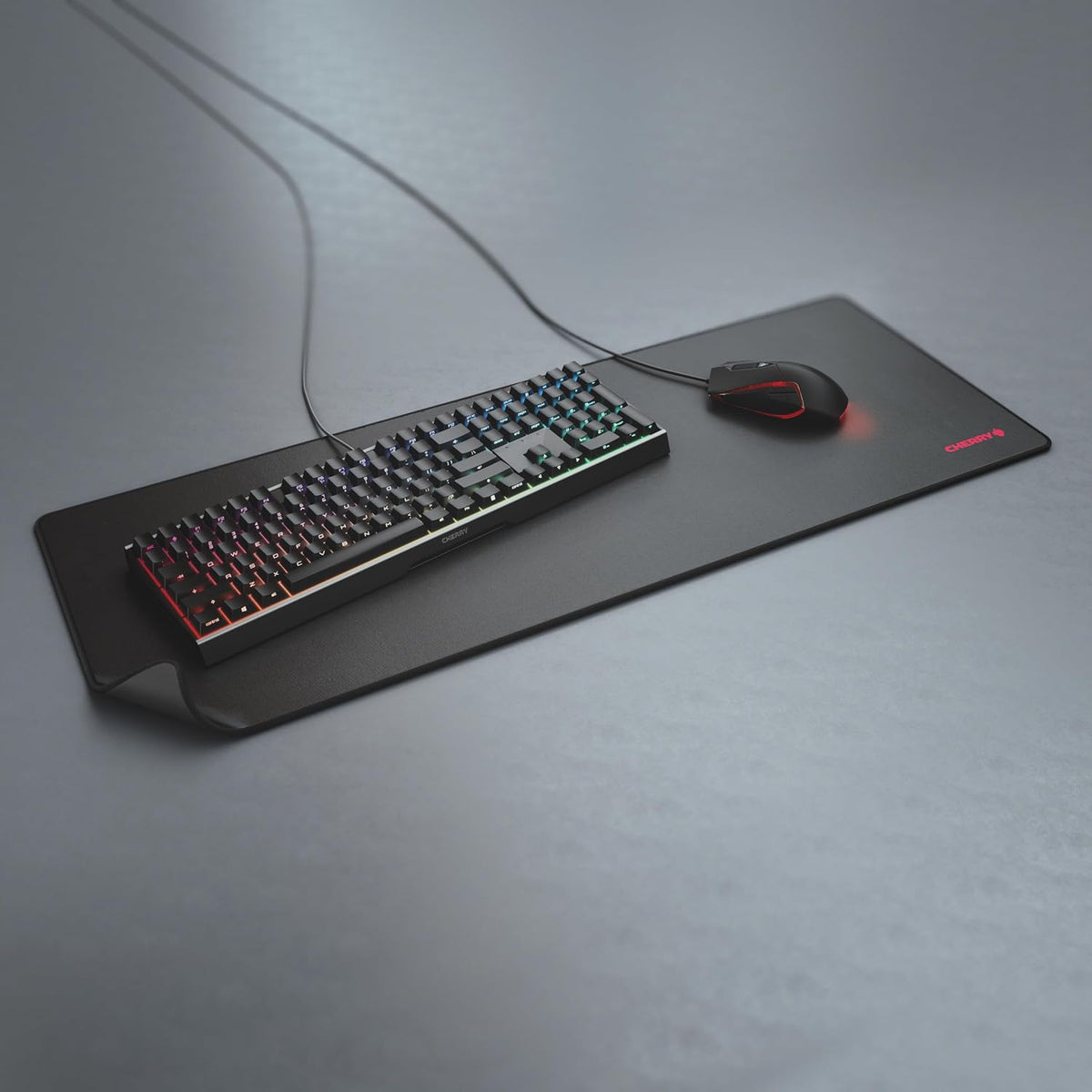 Cherry MP 2000, Premium Mouse Pad in XXL (31.50" x 13.78" x 0.20"), Smooth Fabric Surface for Precision, Sewn Edges, Non-Slip Bottom, Rollable, Comfortable, Black - Image 3