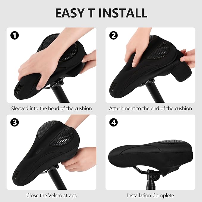 Bike Seat Cushion Gel Padded Bike Seat Cover Extra Soft Comfy for Men Women Comfort,with Peloton Stationary, Exercise, Mountain Bikes, Road & Electric - Image 6