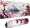 Japanese Cherry Blossom White Gaming Mouse Pad XXL Extended Large Mouse Mat Desk Pad Nonslip Rubber Base Long Computer Keyboard Desk Mat for Gaming Laptop Desktop 35.4 x 15.7 Inch by Granbey