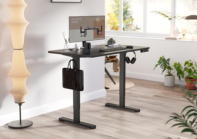 YDN 32 x 19 Inch Black Electric Standing Desk | Adjustable Height, Sit Stand, Cable Management, Ergonomic, Home Office - Image 2