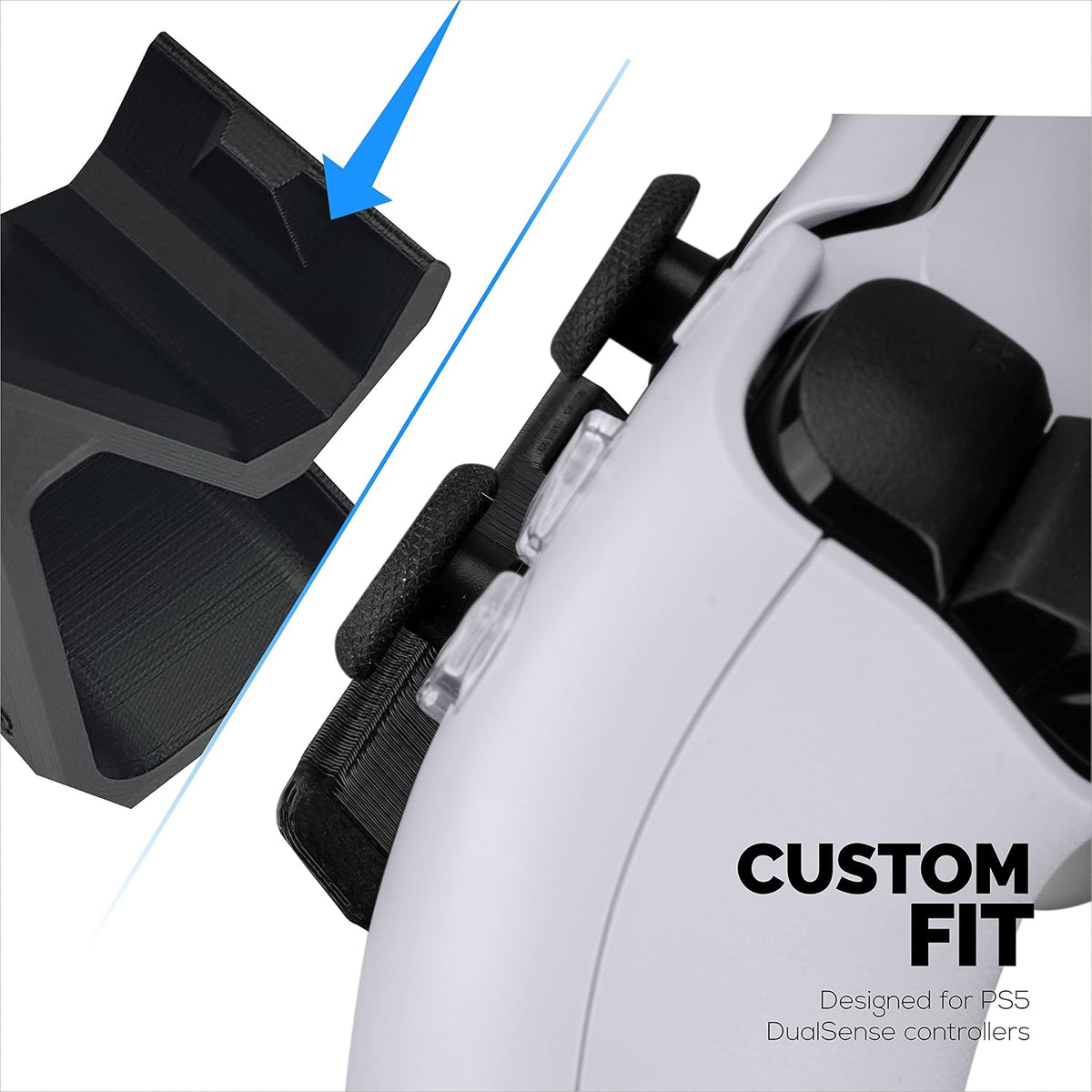 PS5 Game Controller & Headphone Hanger Console Mount for PlayStation PS5 DualSense Gamepad, Hook-On Hanger Bracket - Black - Image 6